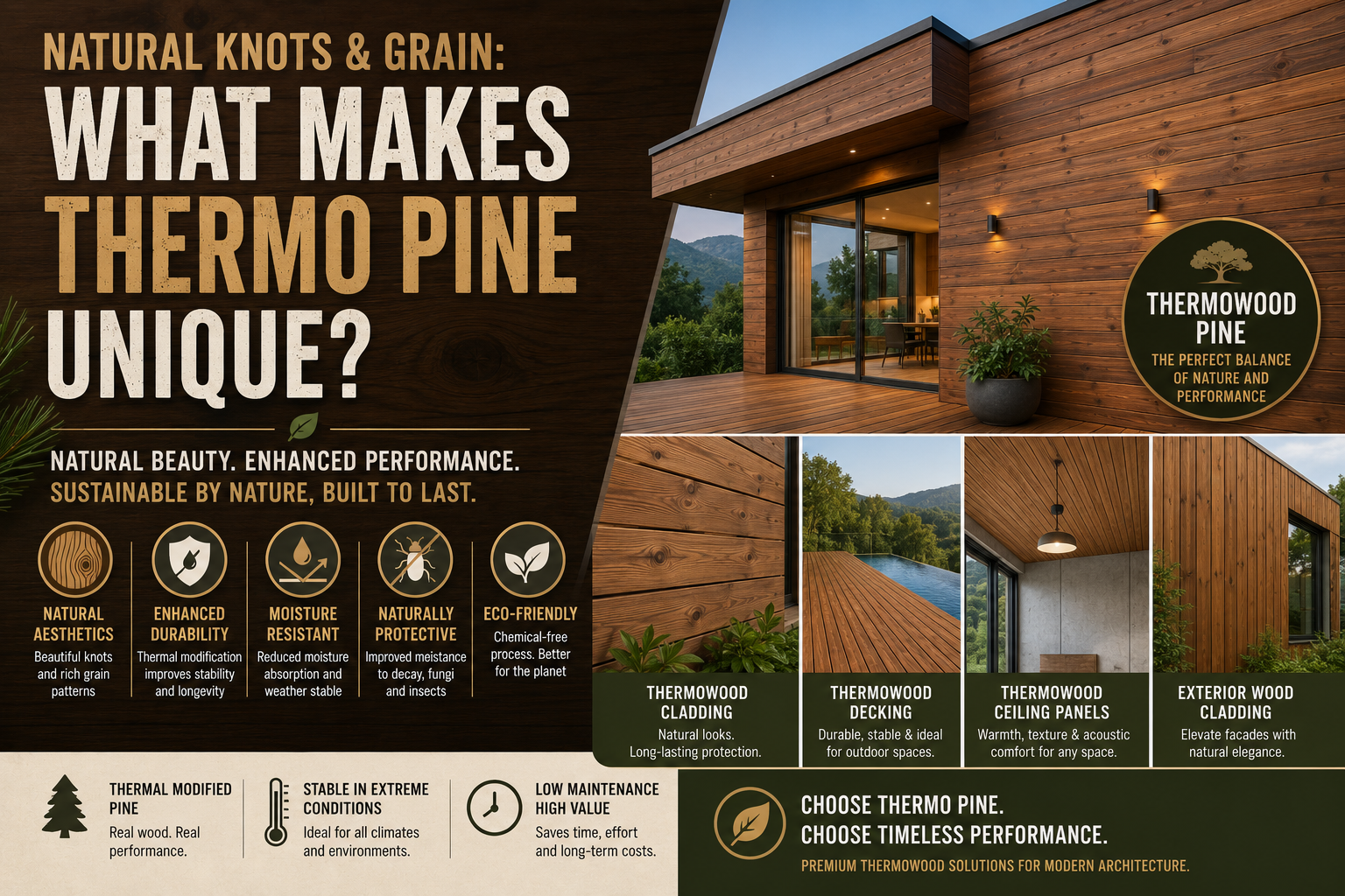 Natural Knots And Grain: What Makes Thermo Pine Unique?